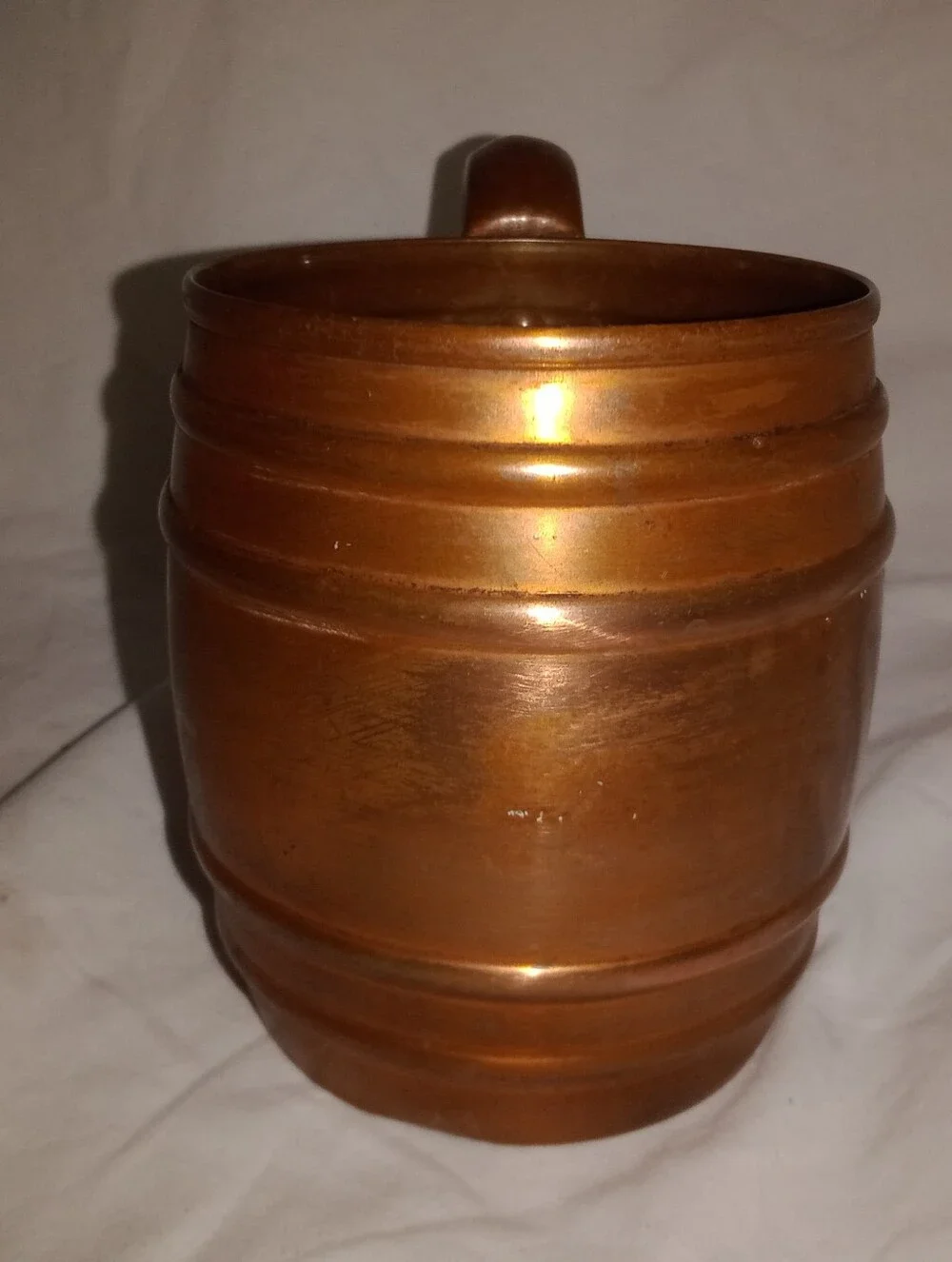Vintage Copper Barrel Drink Mug Cup Cavalier by Natural Silver 3 1/2
